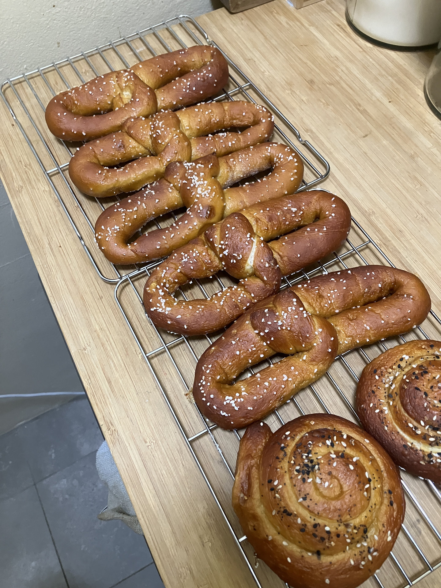 A photograph of soft pretzels.