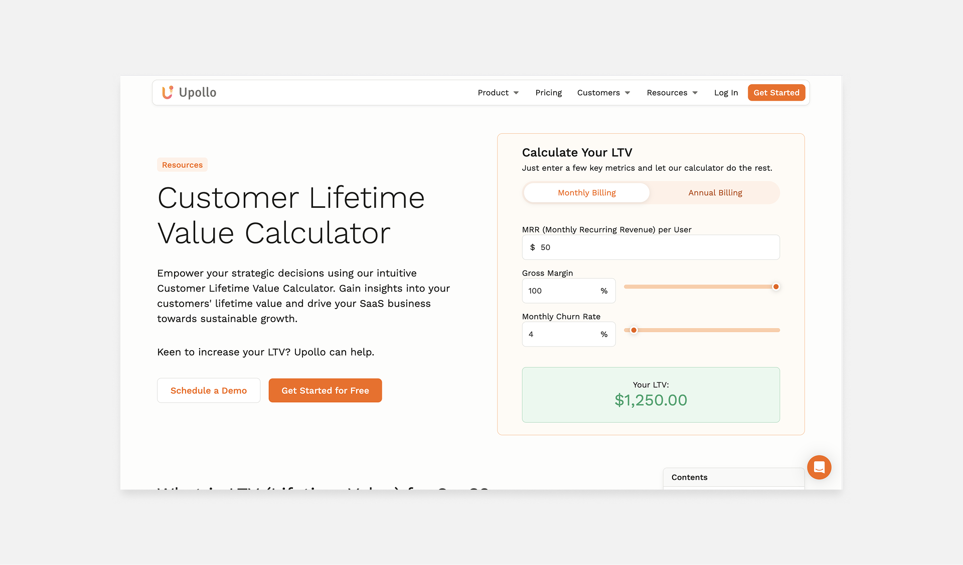 Upollo LTV Calculator