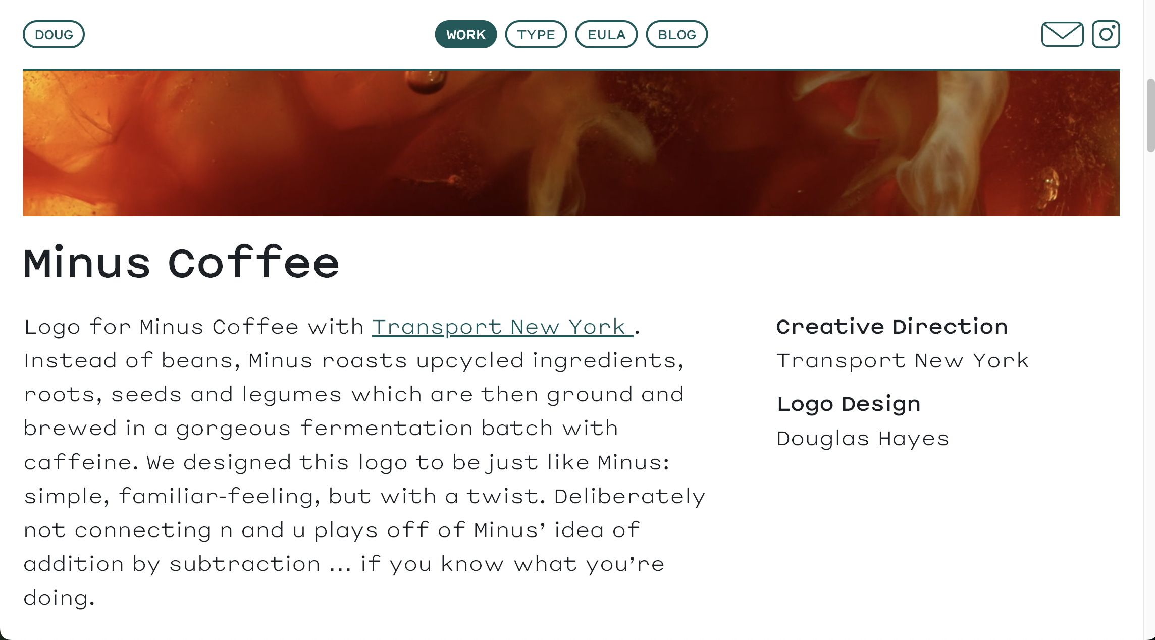 Project details page: Minus Coffee