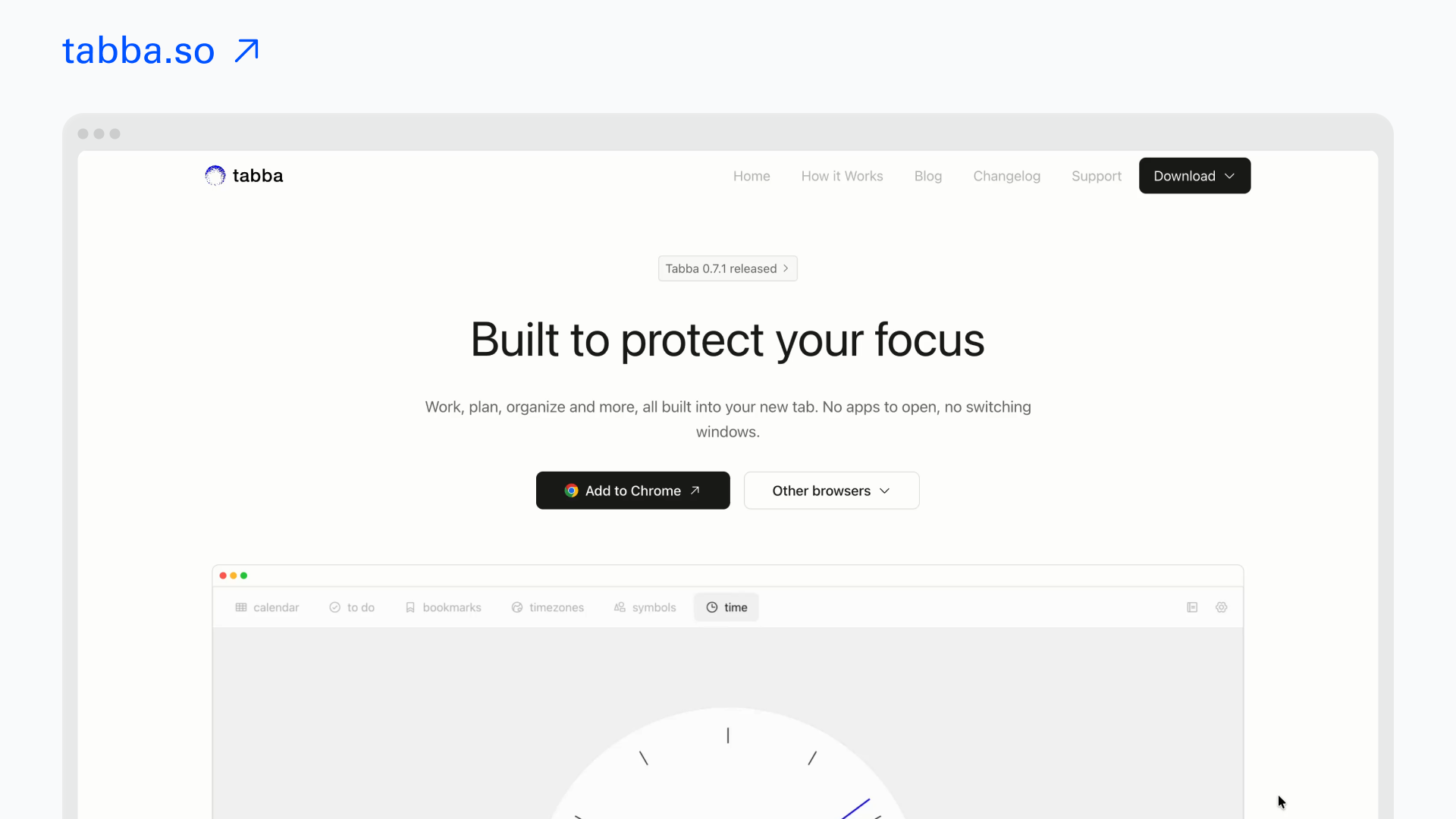 Tabba marketing website homepage