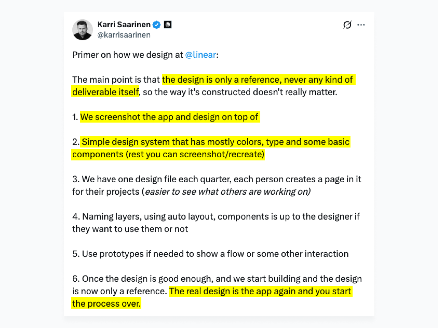 Karri Saarinen tweet: https://x.com/karrisaarinen/status/1715085201653805116?s=20