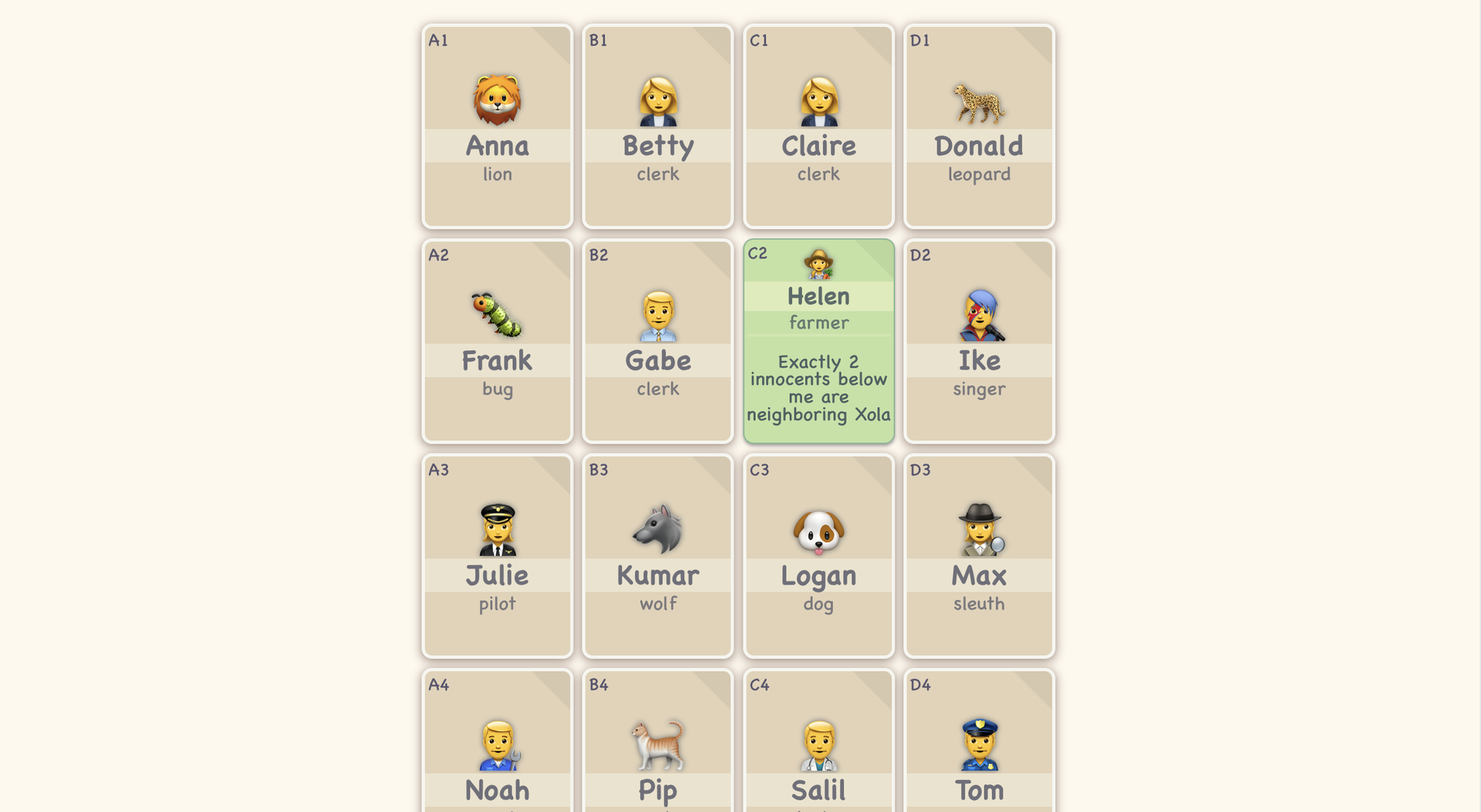 A screenshot of the Clues by Sam website