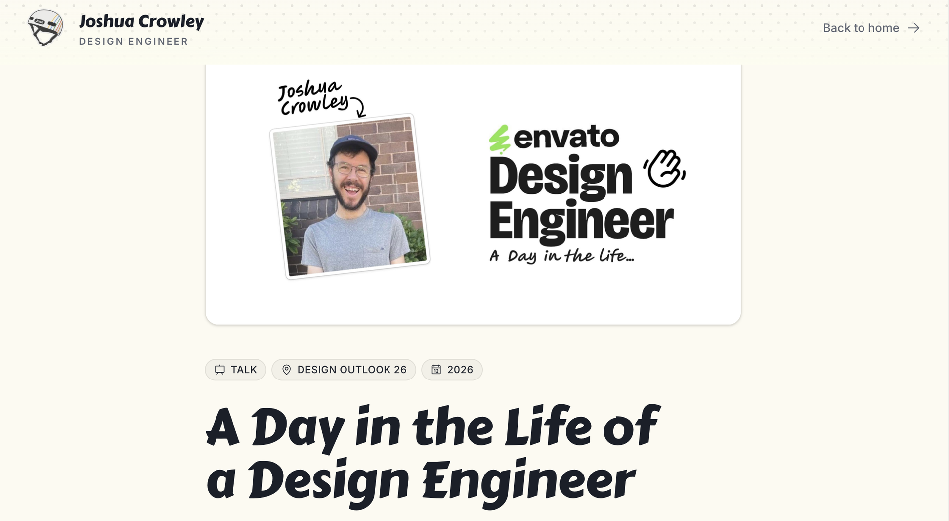 A screenshot of the A Day in the Life of a Design Engineer website