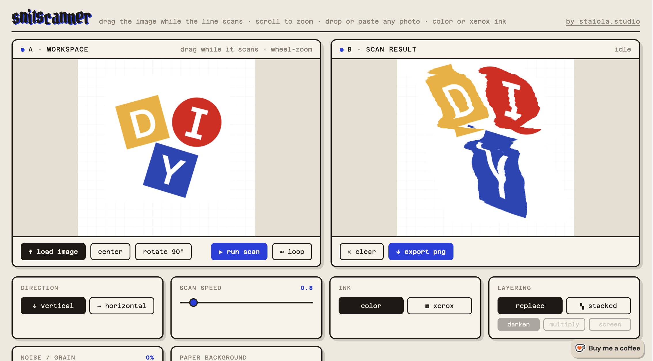 A screenshot of the Snitscanner website